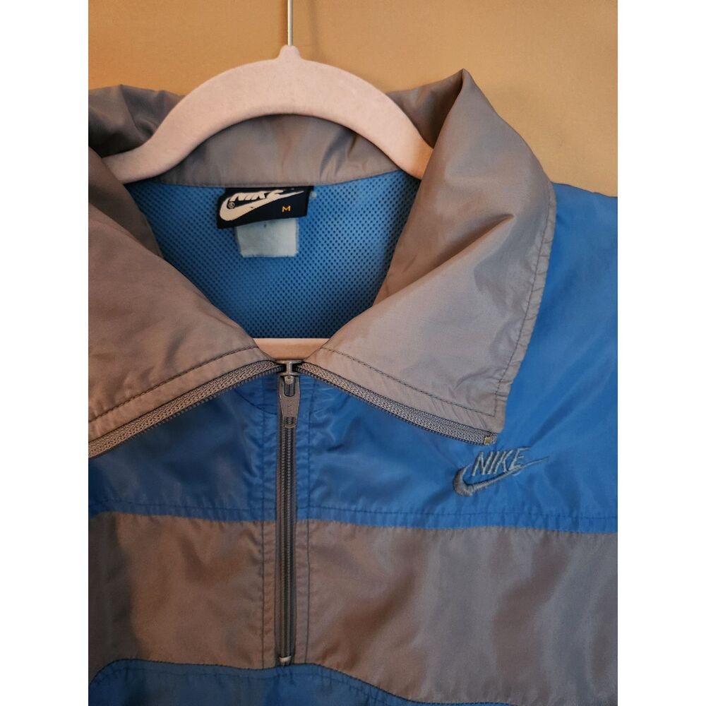 Vintage 1980s Nike Blue Tag Half-Zip Windbreaker Anorak Jacket